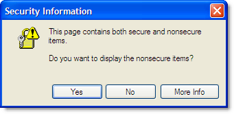 Non secure items warning in IE