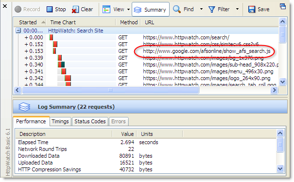 Mixed Content in HttpWatch