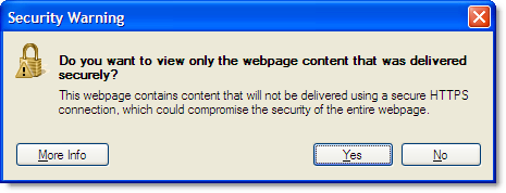 IE 8 Security Warning