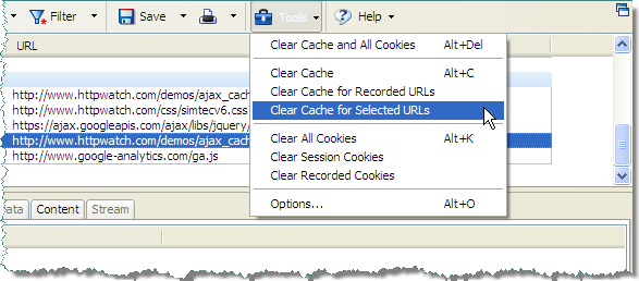 Clear cache Entry