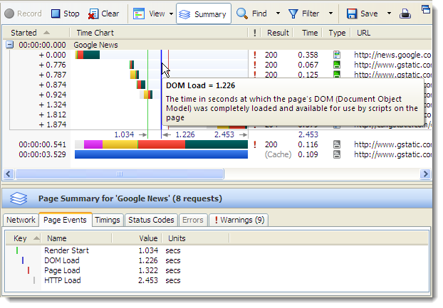 Page Events in HttpWatch 7.0