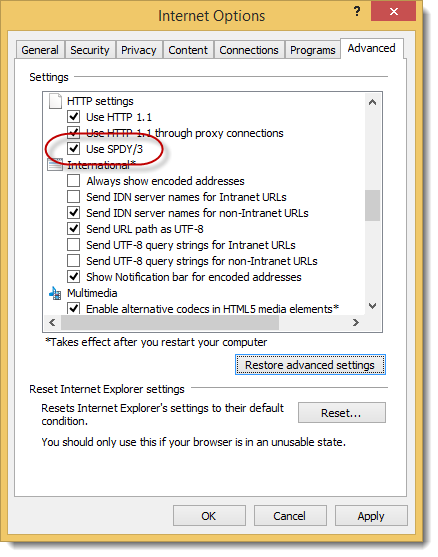 SPDY in IE 11