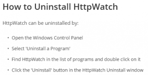 Uninstall HttpWatch