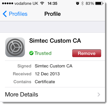 Custom CA on iOS